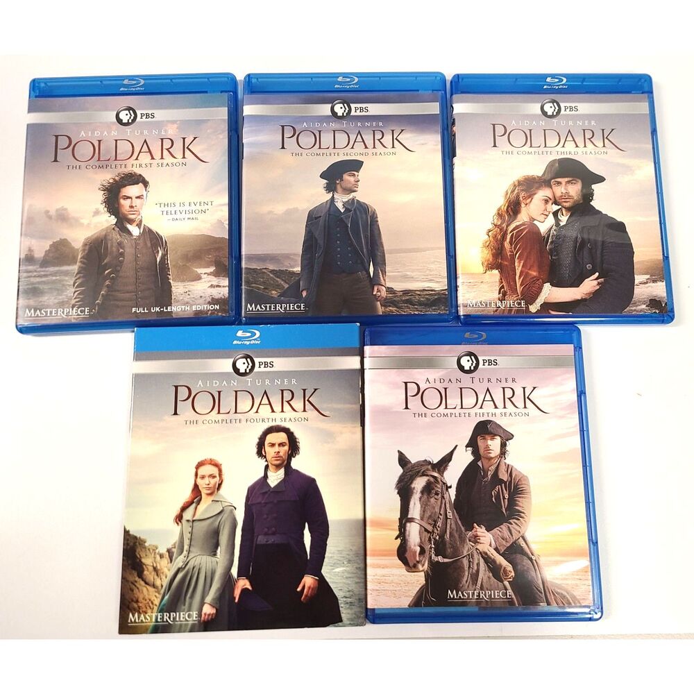 Poldark Complete Seasons 1-5 Blu-ray Bundle PBS Masterpiece Aidan Turner Set